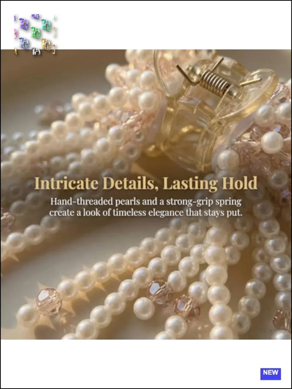3 French Rhinestone Pearl Tassel Hair Clips Non Slip Pins Party Wedding